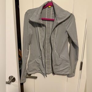 Like new Blue striped Athletic Zip up Jacket